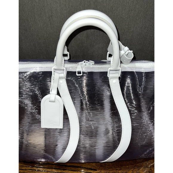 Louis Vuitton Keepall Bandouliere 50 Clear Epi White Duffle Weekend Travel Bag - Picture 4 of 12